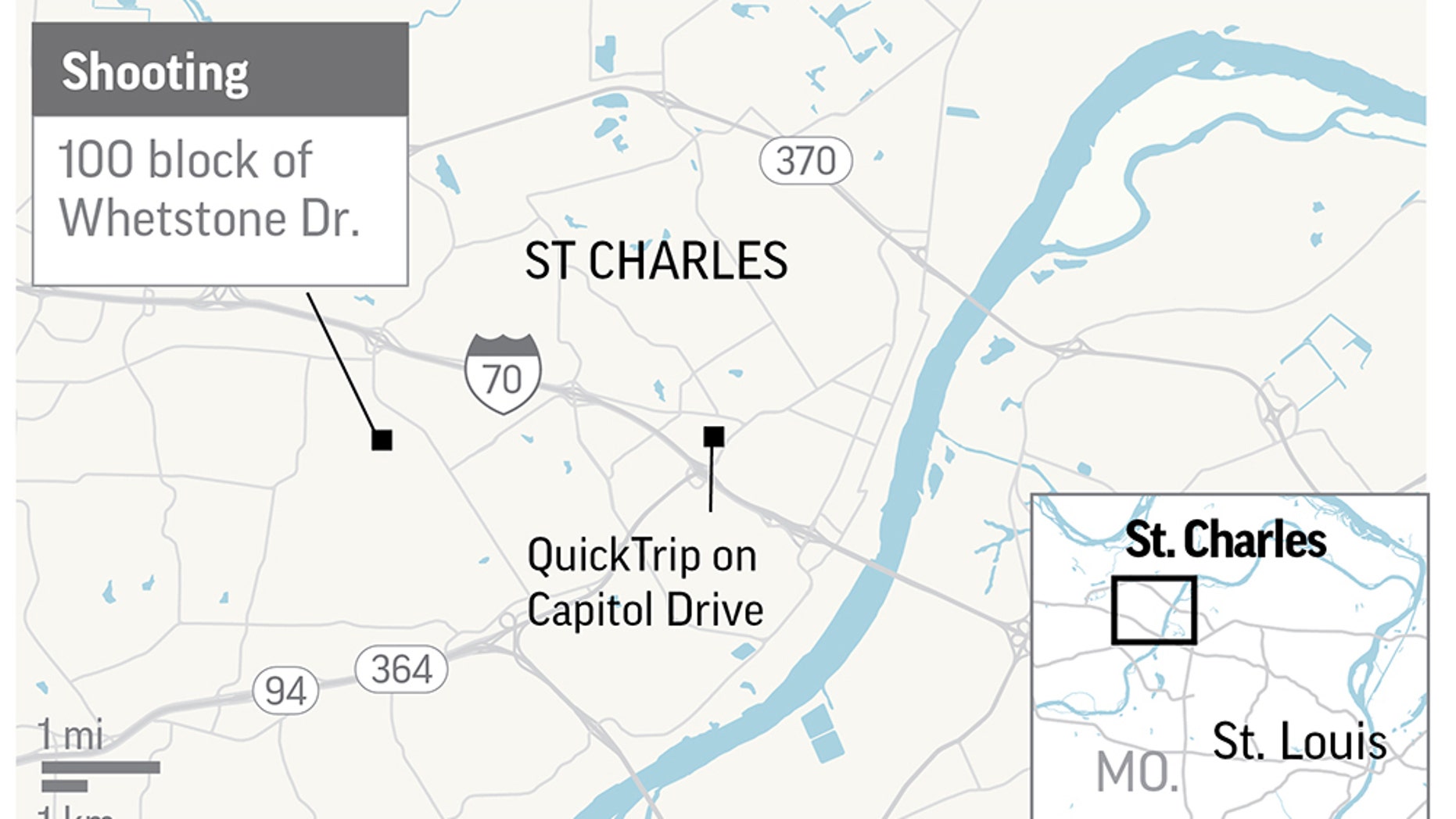 A man from the St. Louis area shot and killed his girlfriend, two small children and mother in a shared residence, the authorities said Saturday